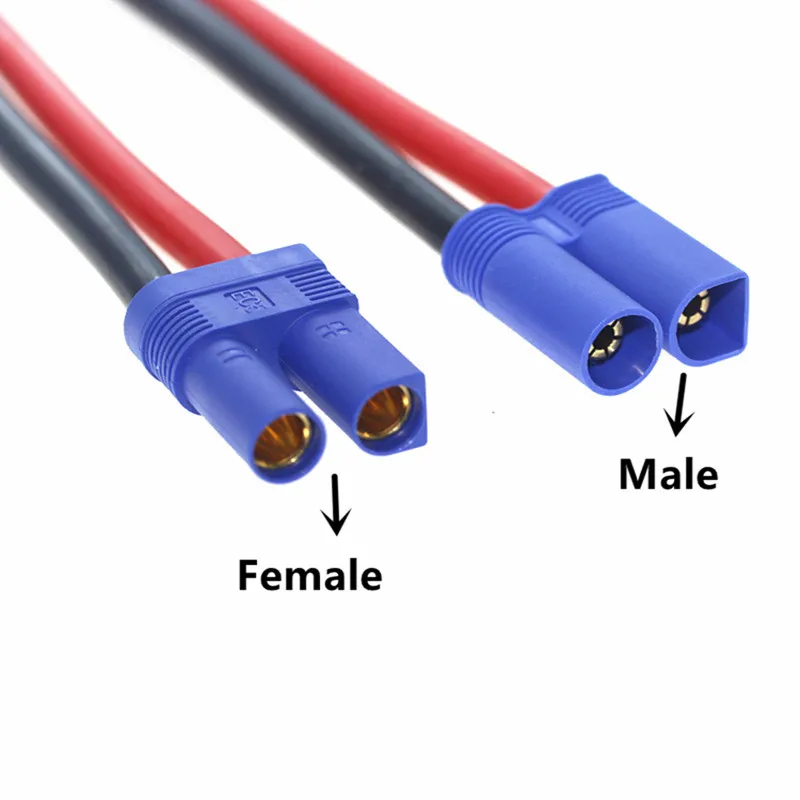 EC5 10AWG Silicone Cable EC5 Male Plug/Female Jack Pigtail Wire Connector for RC Battery Toys Pigtail Wire Length 15CM 30CM 50CM