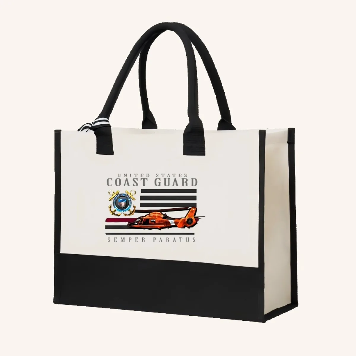 حارس السواحل 2026 جديد وصول موضة عملية واسعة حقيبة حمل قابلة لإعادة الاستخدام نمط طباعة 2 لهجة الثقيلة حقيبة كتف كبيرة ل #4