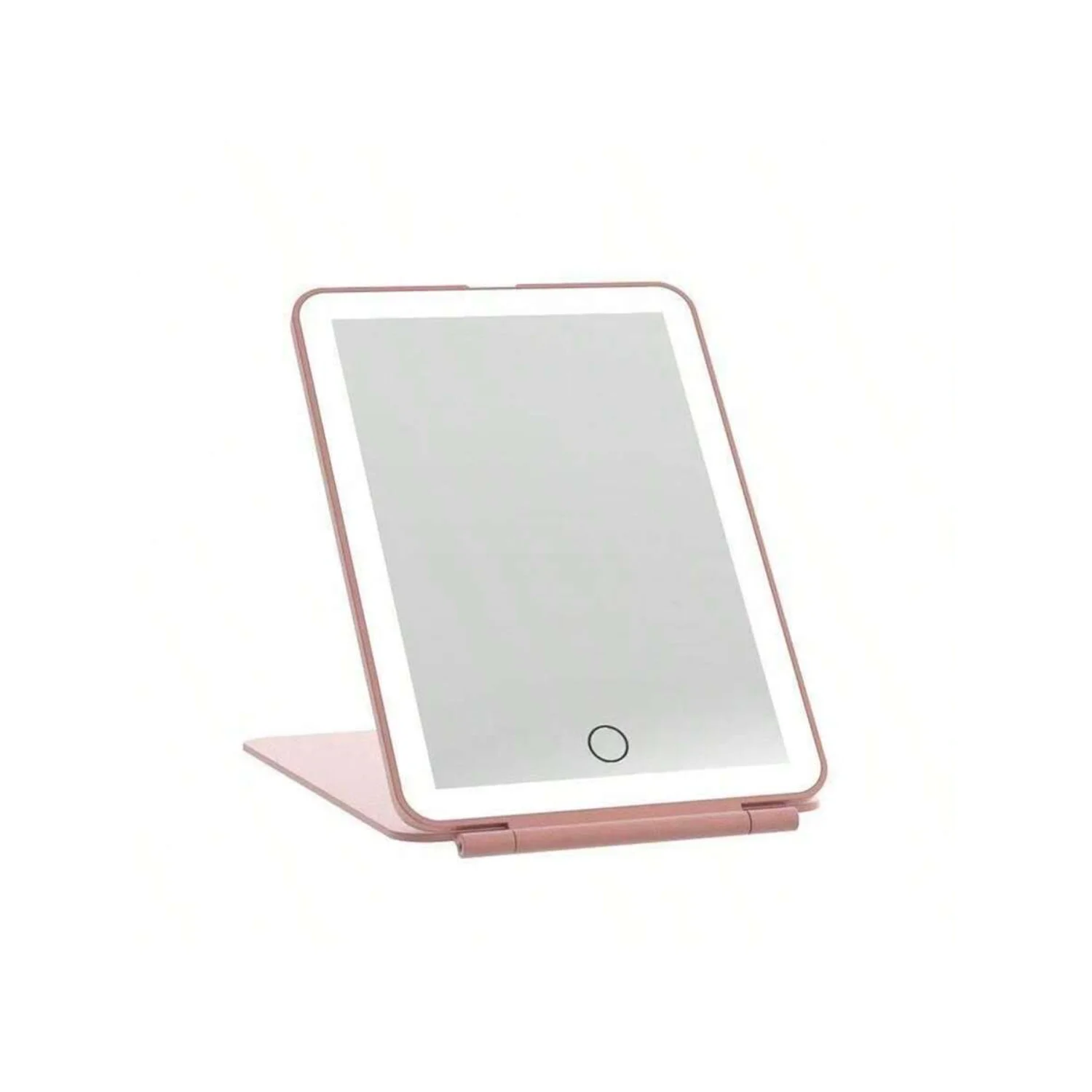 Espejo de maquillaje de viaje Led con carga Usb con 3 colores de iluminación, superficie pulida, portátil plegable para mesa de maquillaje, recargable