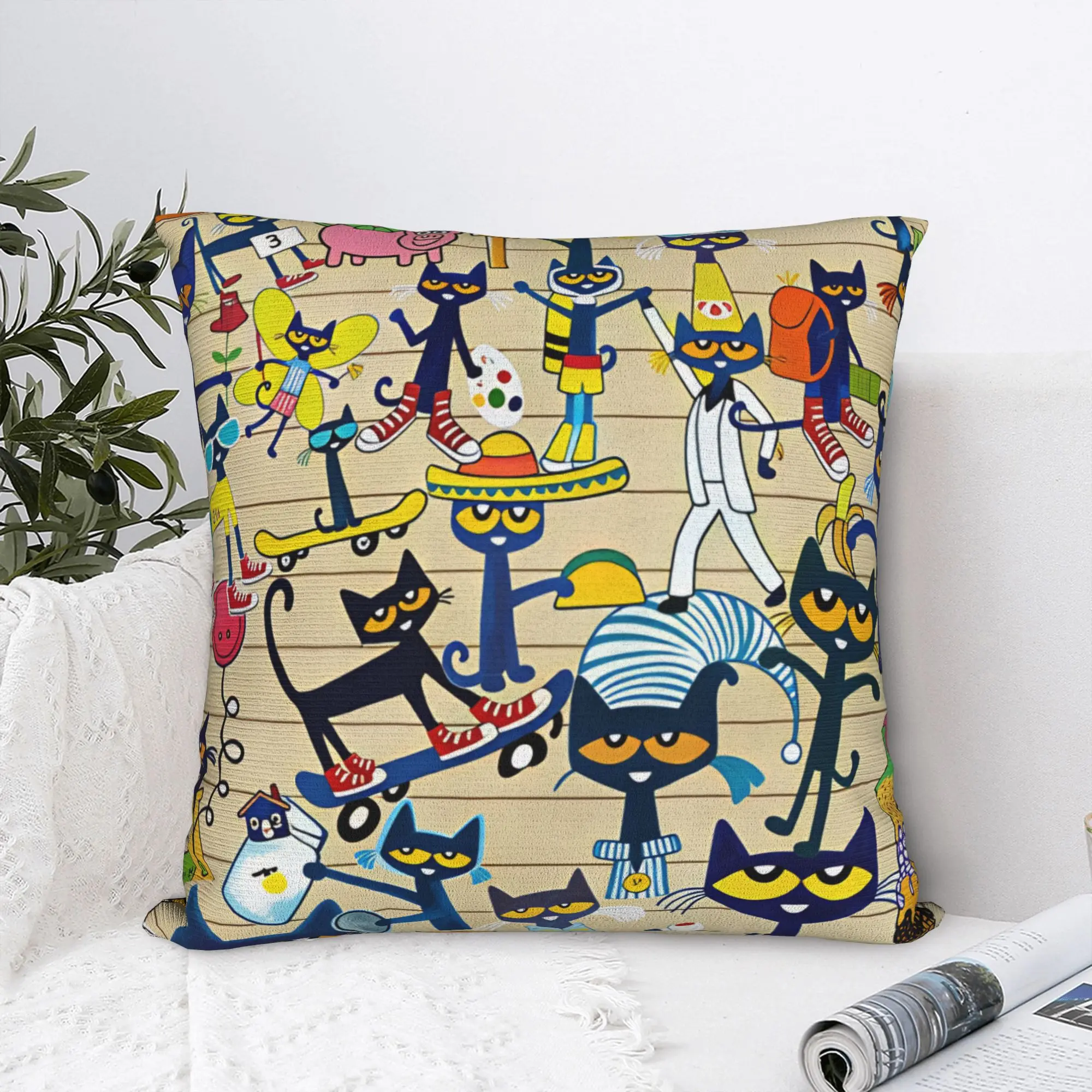 Pete the Cat I Love My White Shoes Pillowcases  Morden Pillow Case For Sofa Home Decoration Design Pillow Cover