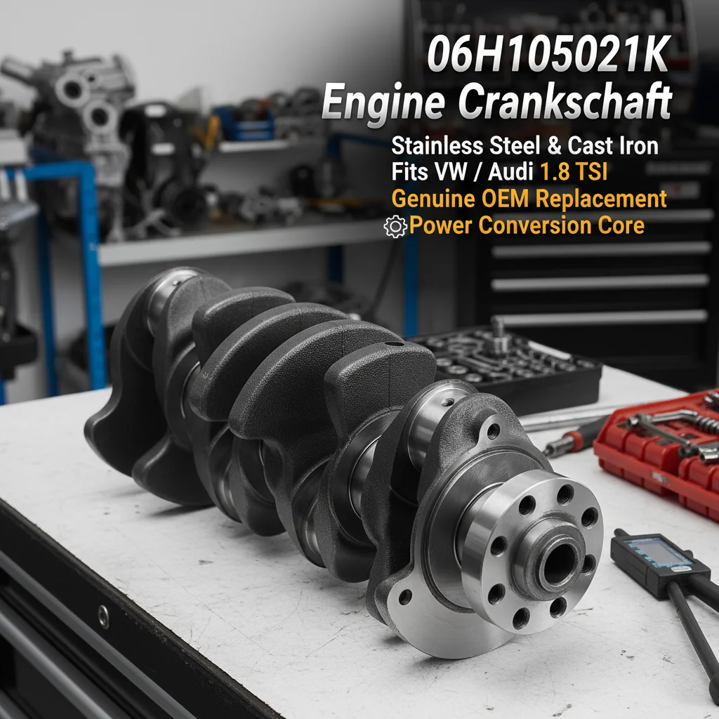

Engine Crankshaft 06H105021K Stainless Steel Cast Iron, Replacement for VW Golf Passat CC Audi A3 A4 A5 TT Skoda 1.8 TSI