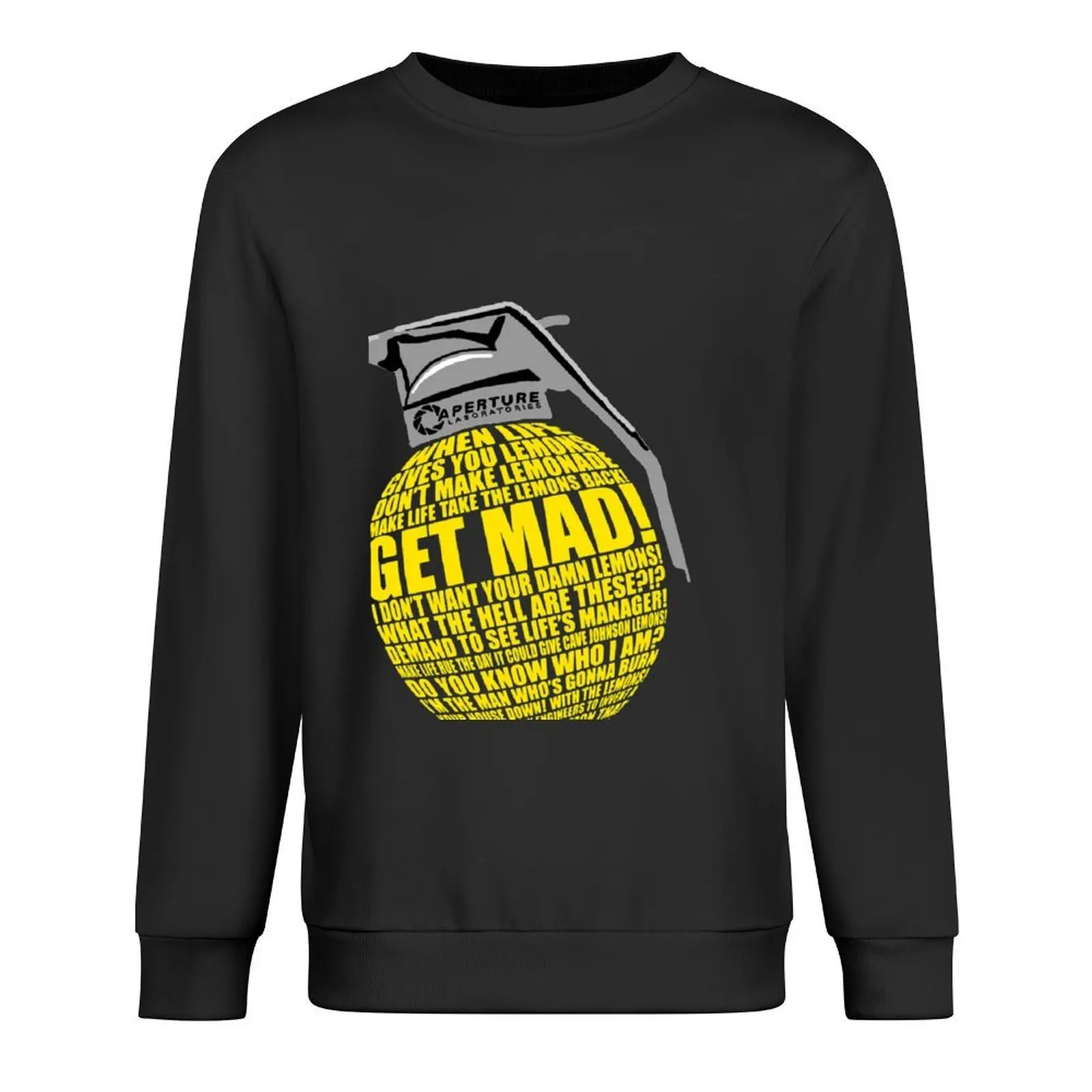 

Portal 2 Cave Johnson Combustible lemon quote Pullover mens clothes men's winter sweater male clothes men's sweatshirts