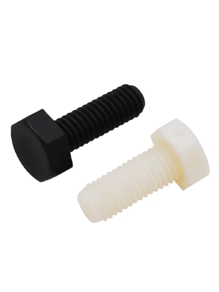 10/20/30/50/100/20 buah M3 M4 M5 M6 M8 M10 M12 nilon putih hitam nilon eksternal heksagonal sekrup penuh baut terisolasi plastik