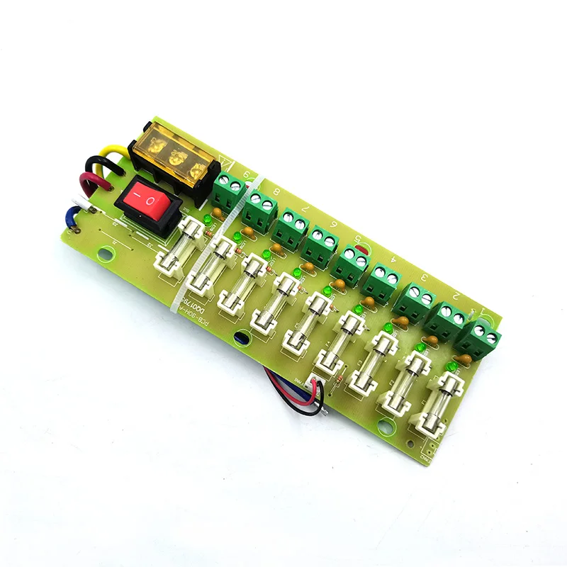 9-way Output Distribution Board 5V 12V 24V DC PCB Board Terminal Block for Centralized Power Supply Monitoring CCTV Power Box