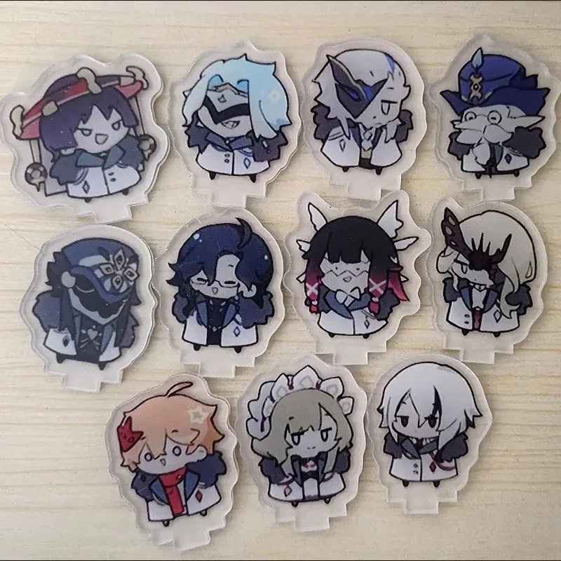 Game Impact Fatui Harbingers 11Pcs/Set Cosplay Props Dottore Desktop Standing Mold Keychain Keyring School Bag Pantalone