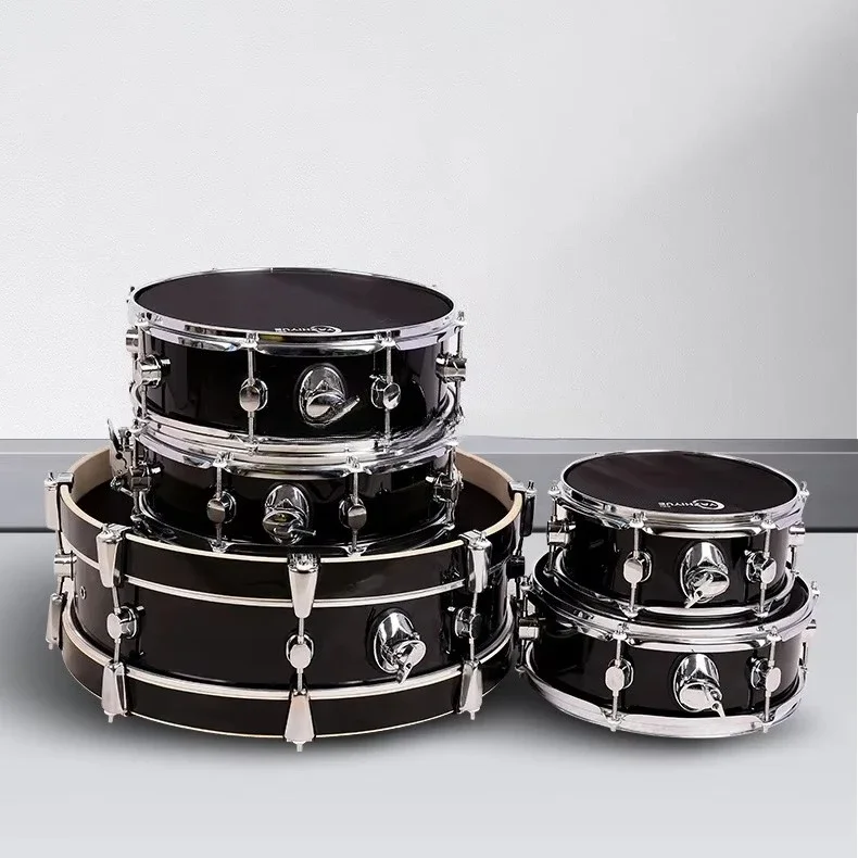 Portable Practice Acoustic Adult 7 Piece Jazz Snare Tom Bass Kick 5 Drums 3 Cymbal Set Full Set Professional with Cymbal