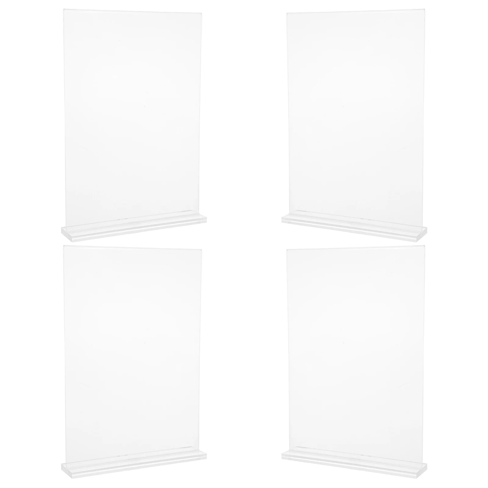 

4 Pcs Strong Magnet Transparent Sign Poster Board Acrylic Brochure Display Stand