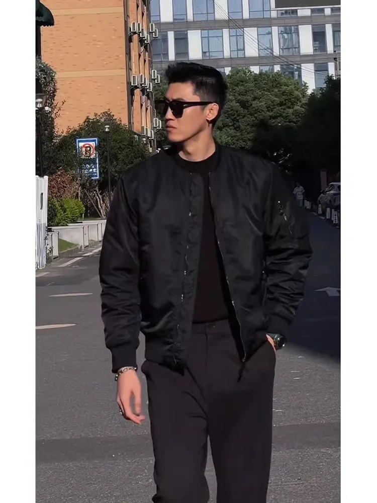 

American Sle MA Pilot Jaet Cotton Baseball irt Men's Hard Man CleanFit Autumn Outerwear Cool And Haome Youth Faion