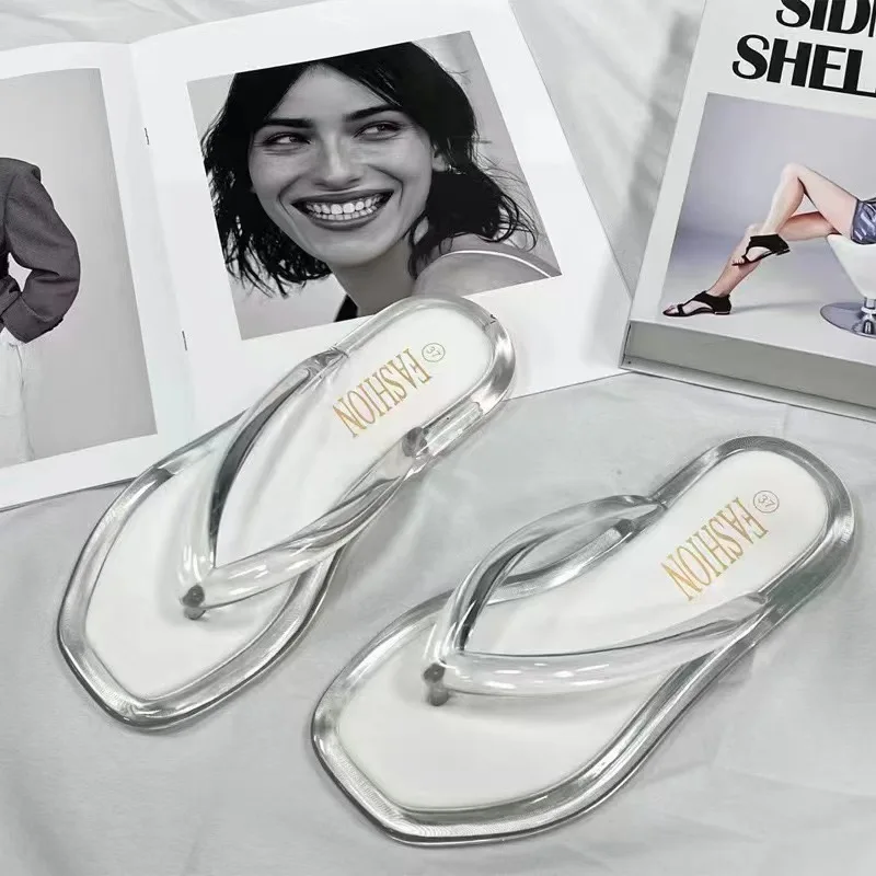 2025, grüne Kristall-Flip-Flops, Mode, Outdoor, lässig, flache Hausschuhe, Damen, Strandsandale, Damen-Sandalen, Sommer