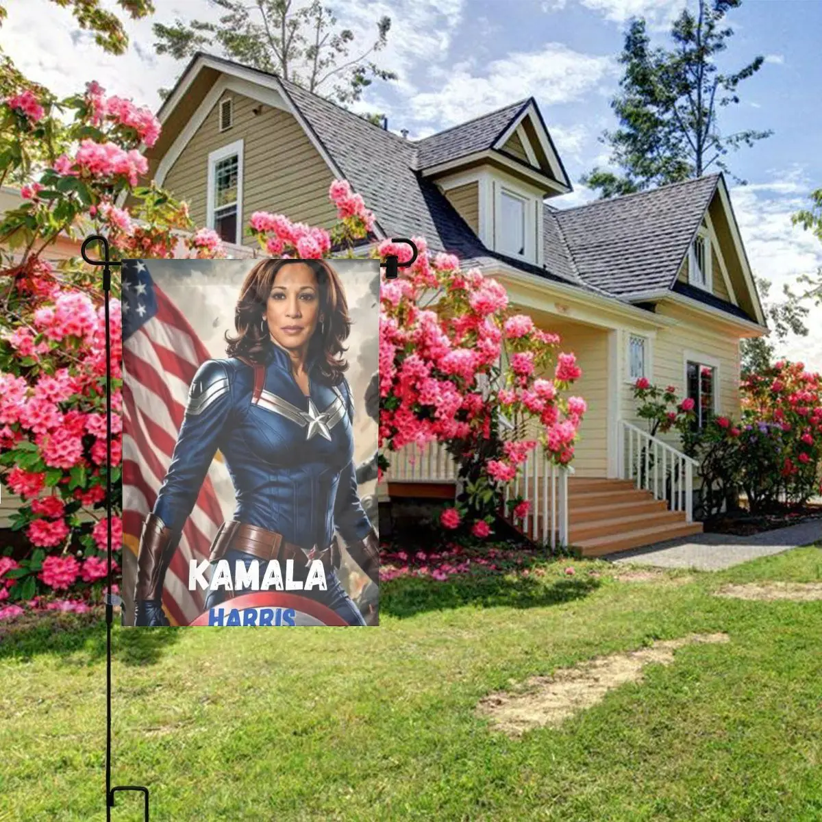 Personalizzato Kamala Harris per il presidente 2024 bandiera da giardino 12x18 pollici bandiera a doppia faccia Banner per la decorazione esterna