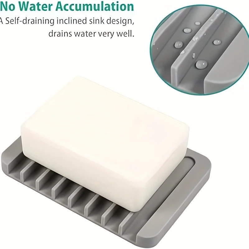 Bathroom anti slip soap box, kitchen drip water soap holder,