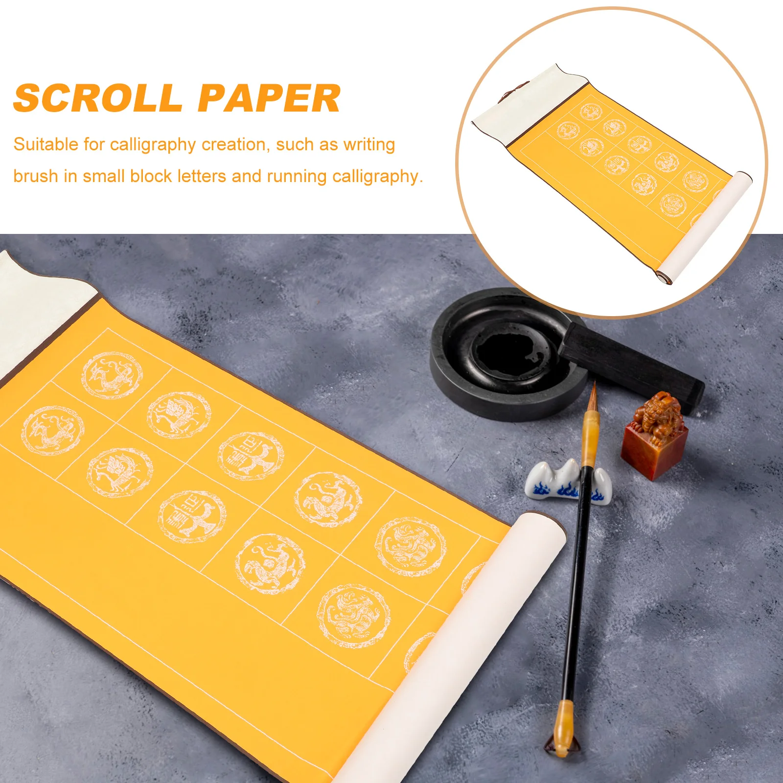 Rice Paper Scroll Four Feet Long Blank Hanging Calligraphy Painting Storage Box Lightweight Durable Premium Material Wall Art