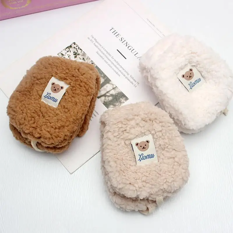 หมีน่ารักตุ๊กตา Earmuff เกาหลีแฟชั่น Lace UP ฝาครอบหูฤดูหนาวอุ่นหูอุ่นผู้ใหญ่เด็กปรับ Plush Earmuffs กระเป๋าหู