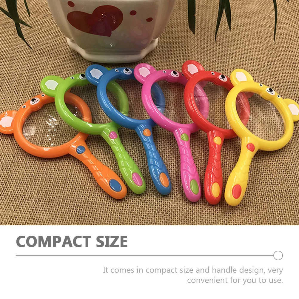 10 قطعة عدسة مكبرة ملونة محمولة بتصميم كرتوني للأطفال مراقبة خارجية تعلم مكبرات محمولة عالية الوضوح #6