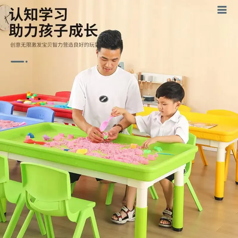 Space sand square stall table commercial children's night market magic sand non-stick children play sand plastic toy table