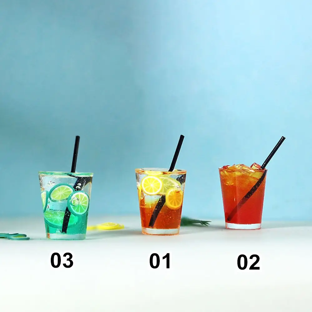 1:6/1:12 scala casa delle bambole accessori in miniatura Mini estate frutta tazza da tè simulazione bevande modello giocattolo per la decorazione della casa delle bambole