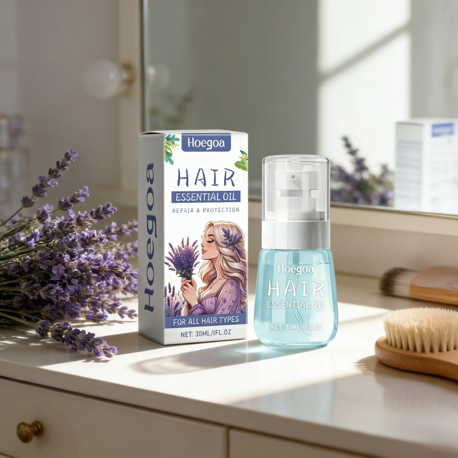 

Lavender Essential Oil for Hair Protection Damaged Hair Repair Anti Frizz Thicker Hair Strengthener Rosemary Hair Oil Growth