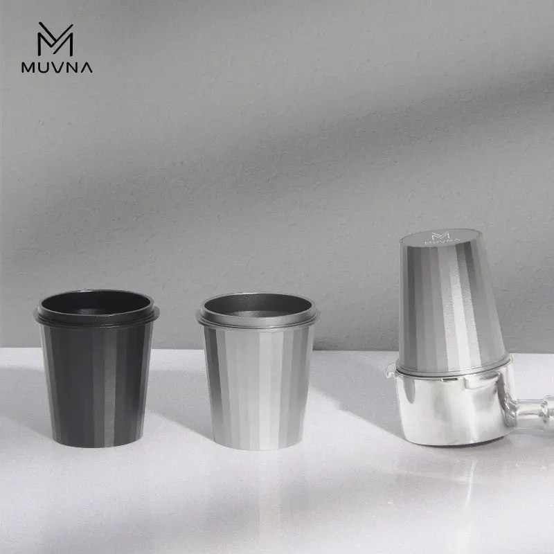 MUVNA Espresso Dosing Cup, Compatible With 51/54/58mm Portafilter Filters, Espresso Accessories, Aluminum(Black/Grey)