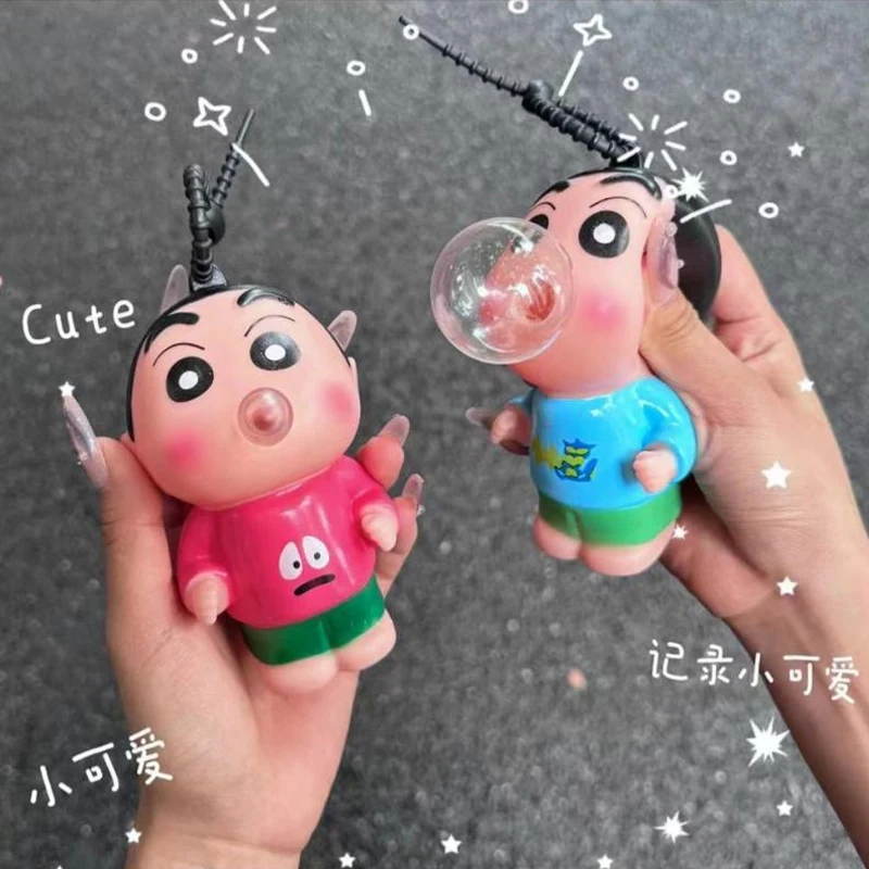 Anime Crayon Shin-chan Pinching Joy Keychain Female Ruby Doll Pendant Bookbag Pendant Small Jewelry Keychain Kid Birthday Gifts