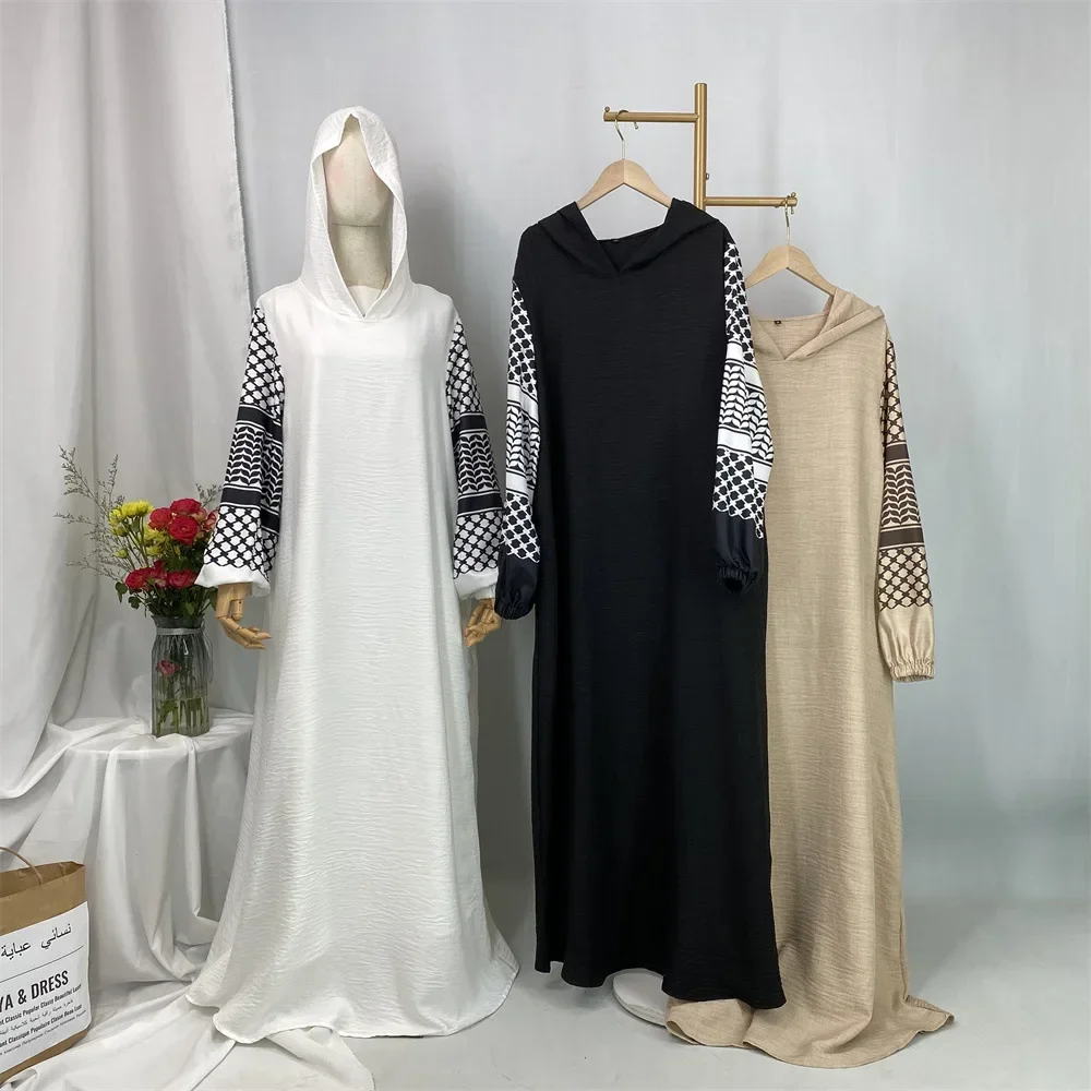 

Eid Hooded Abaya Dubai Turkey Kaftan Women Muslim Dress Djellaba Ramadan Islam Clothing Arabic Robe Kebaya Caftan Marocain Femme