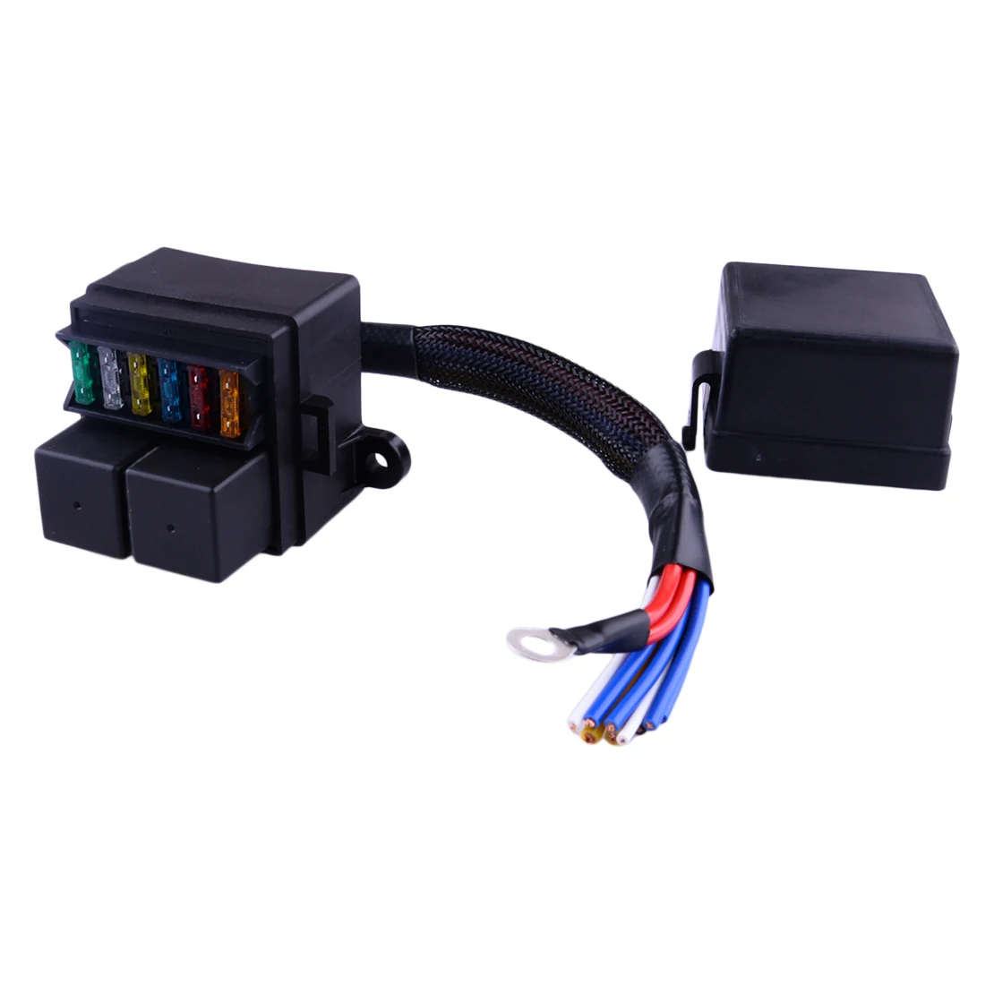 Pre-Wired Fuse Relay Holder Box Block & 80A Relay & 6 Fuses for Car Truck RV Camper Marine Boat Automotive IP65 12V