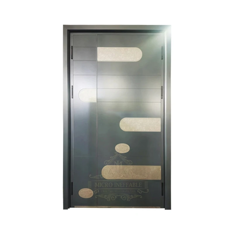 Puertas delanteras de acero de entrada de Metal Exterior de seguridad a prueba de balas de aluminio fundido de diseño de lujo de calidad Superior