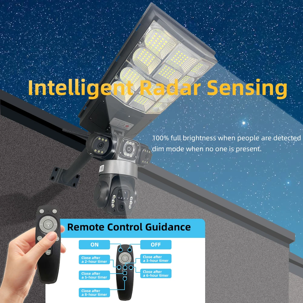 كاميرا مراقبة تعمل بالطاقة الشمسية 4G SIM 3 عدسات PTZ دوران كاميرات CCTV في الهواء الطلق حماية أمن الوطن الذكي V380