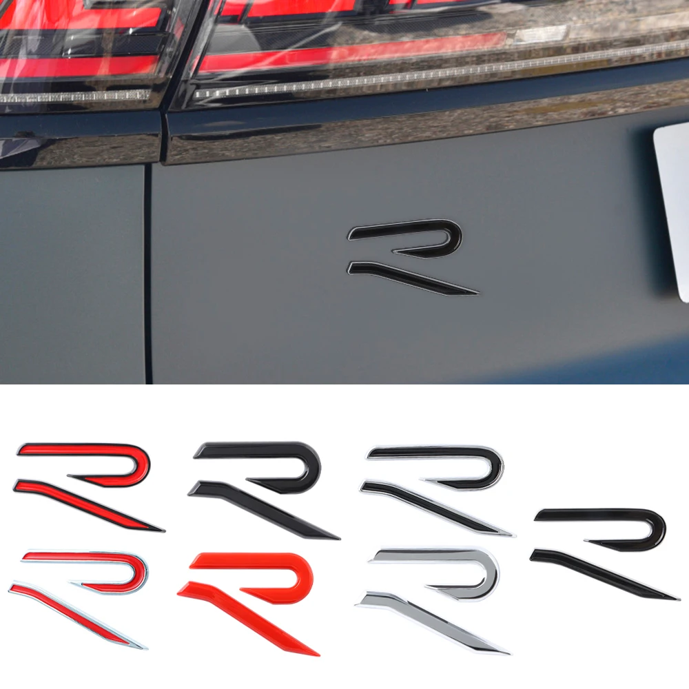 Nuevo Emblema R ABS para Coche, Adhesivo para Carrocería, Guardabarros Trasero, Maletero, para Volkswagen Golf, Passat, Beetle, Vento, Jetta, Tiguan, Polo, GTI, Rline