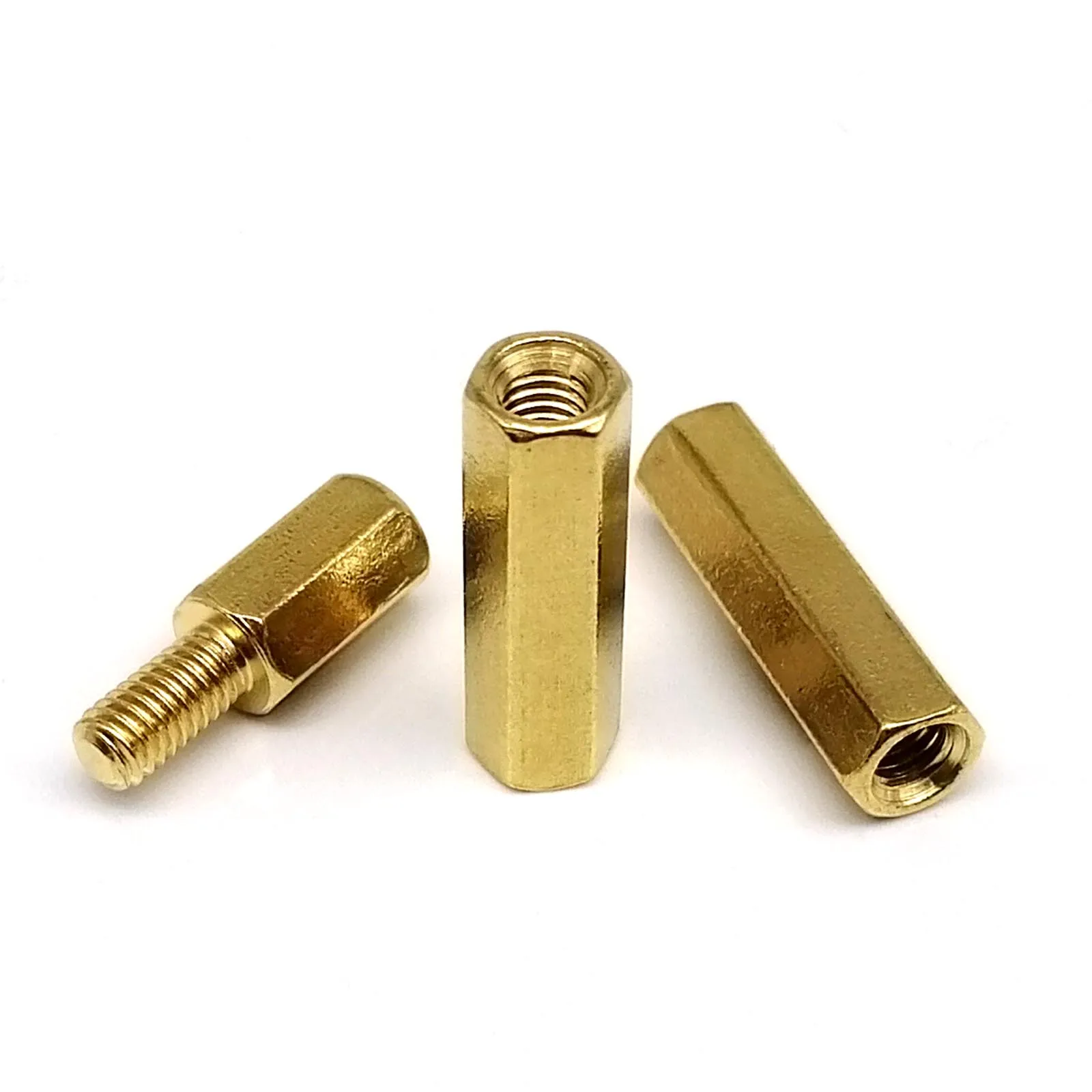HZYUEGOU Messing Kupfer M2 M2.5 M3 M4 M5 M6 Sechskant-Abstandshalter Sechskantsäule Männlich Weiblich Distanzbolzen für Leiterplatten Motherboard – Detail 3