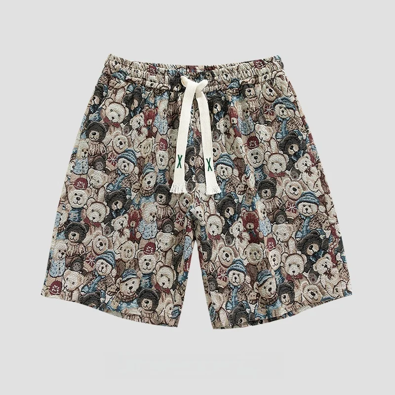 

Five-Quarter Ice Silk Men's orts Lightweight Casual Home Pants Qui Dry Summer New Sle Couple's Loose Fit Straight Leg