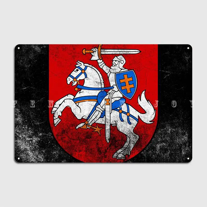 Lithuanian Coat Of Arms Metal Plaque Poster Pub Club Bar Create Plaques Tin Sign Poster