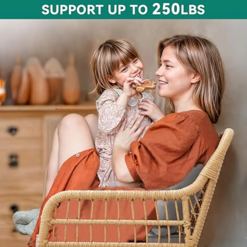 4 Piece Patio Furniture Set, Outdoor Wicker Furniture Set with Removable Cushion, Rattan Patio Loveseat Set, Glass Side Table