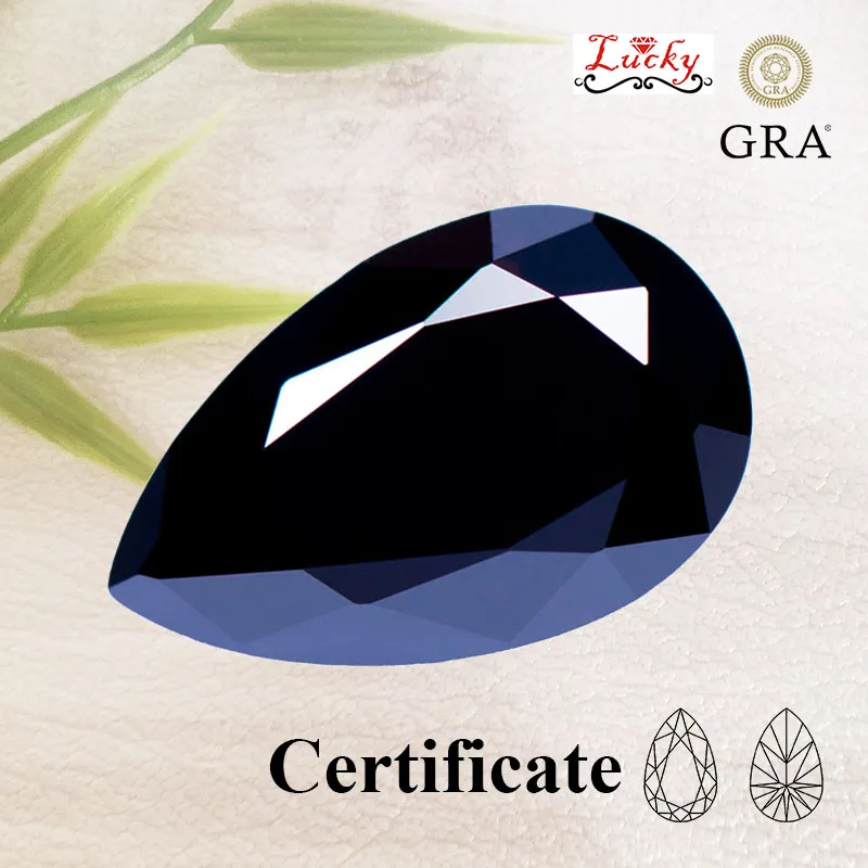 

Moissanite Black Color VVS1 Pear Shape Charms Beads for DIY Jewelry Making Ring Necklace Bracelet Materials with GRA Certificate