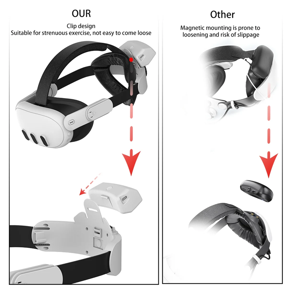 

ATP6 Rechargeable Head Elite Strap for Meta Quest2/Quest3/Quest3S VR Headset Adjustable Head Strap VR Game Accessories