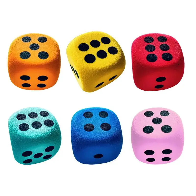 

Большие пенопластовые игральные кости 6X, классные игральные кости 1,5 дюйма, игрушка с закругленными краями для детей 3, обучающее пособие для дома, кемпинга, мальчиков, семьи