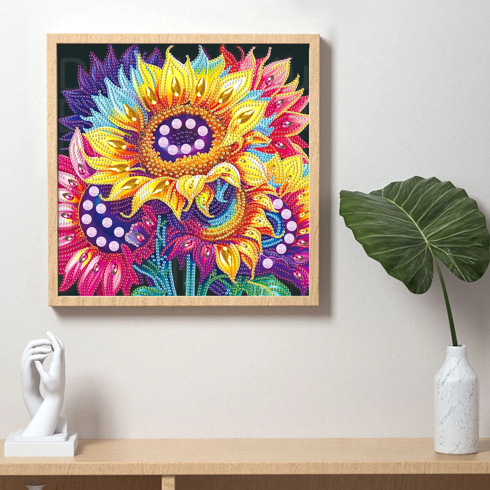 DIY Sunflowers Diamond Art Painting Kits for Adults,5D Special Shape Crystal Rhinestone Diamond Art Kits for Beginners