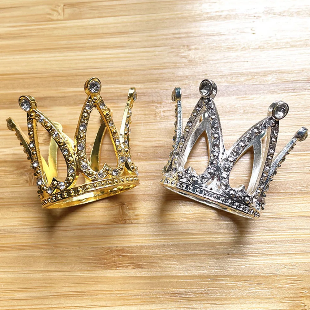 

6 Pcs Princess Crown Cake Decorating Baby Birthday Party Metal Decorations Ornament