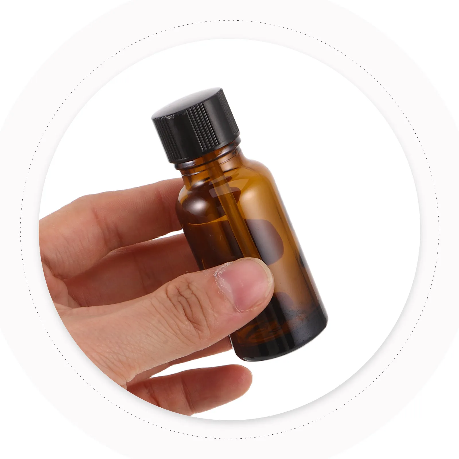 

20 шт. флаконов для лака для ногтей, цилиндрические контейнеры из коричневого стекла для образцов, с кисточкой-колпачком, для хранения эфирных масел, для путешествий, для DIY-маникюра