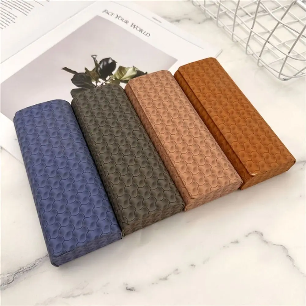 

Simple Solid Leather Reading Glasses Case Sunglasses Hard Organization Students Optical Myopia Glasses Storage Box Holder