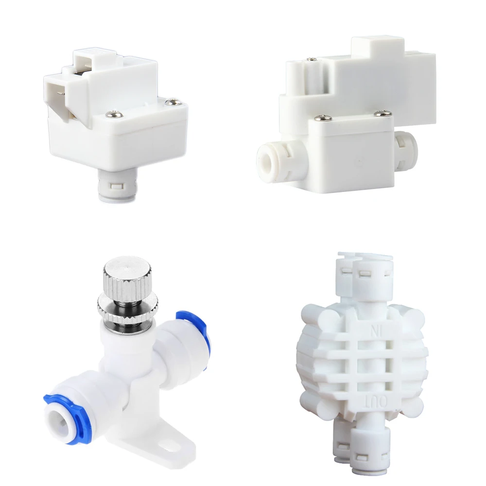 

RO Water Plastic Valve 4-Way 1/4" OD Hose Quick Connect Reveser Osmosis Aquarium Fitting Home Garden Pipe Connectors