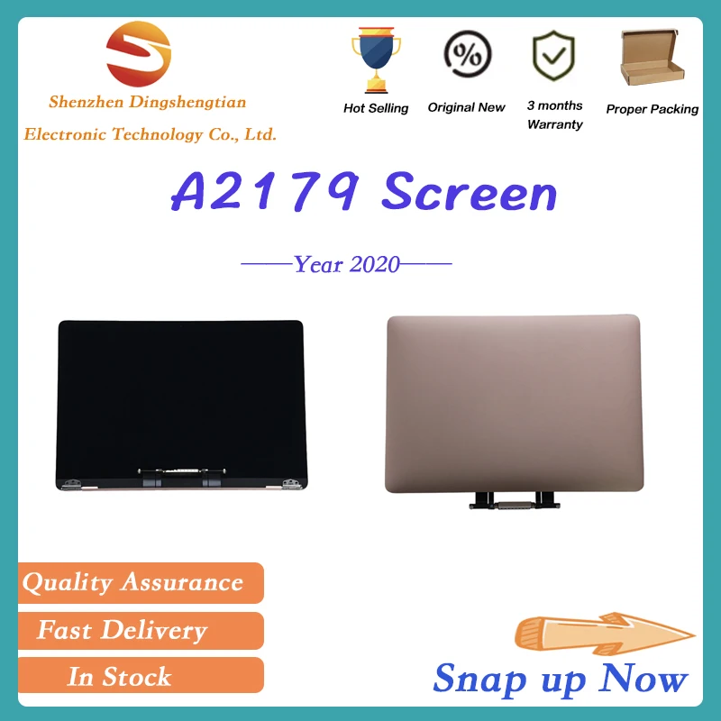 Reemplazo de pantalla LCD para MacBook Air Early 2020 A2179, montaje de pantalla, oro rosa y gris espacial, plata, alta calidad