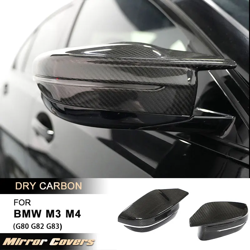 

Car Rearview Mirror Covers for BMW G80 M3 G82 G83 M4 2021-2023 Add On Racing Side Mirror Caps Shell LHD Prepreg Dry Carbon
