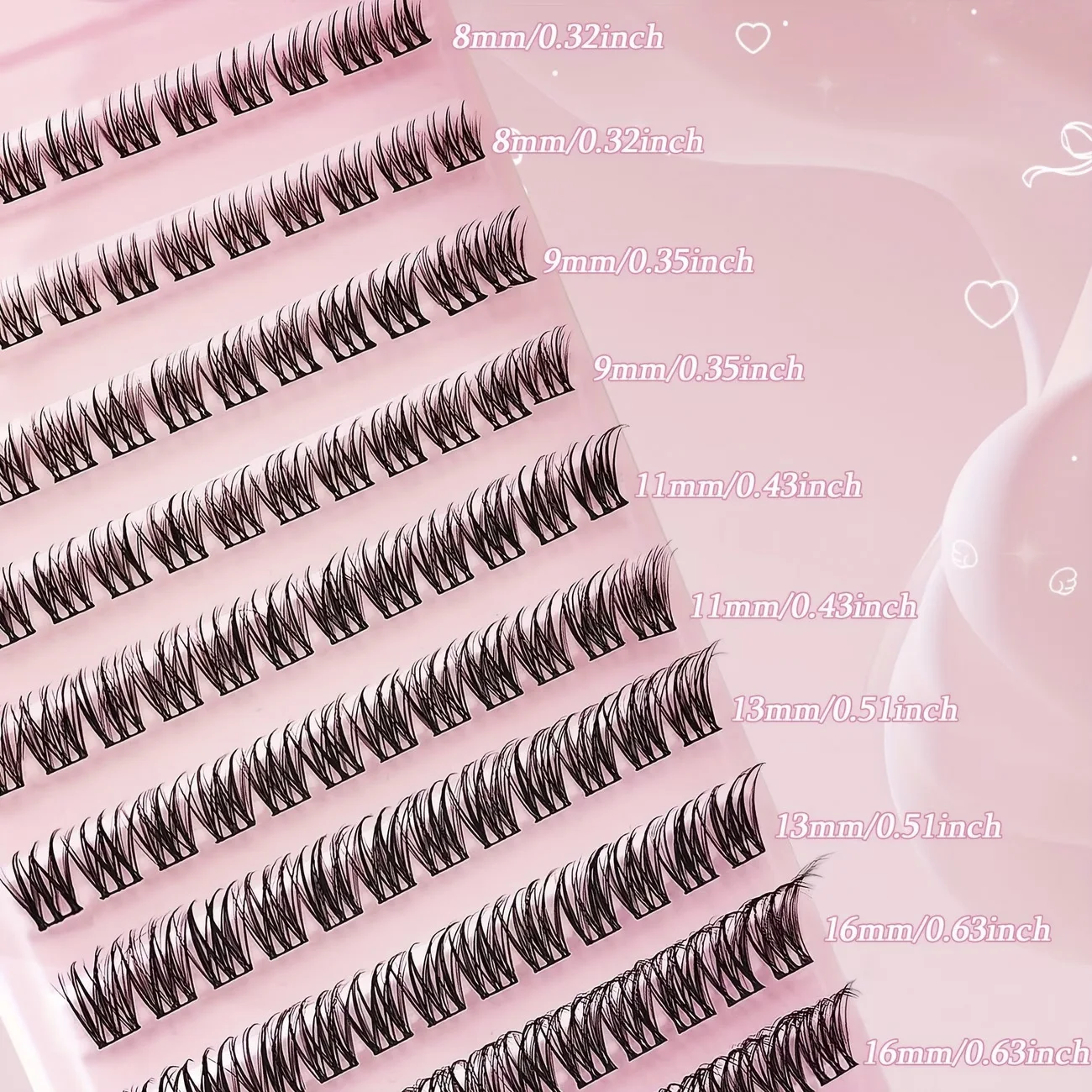 120 Clusters of False Eyelashes, 8-16mm, Naturally Slender, Reusable, Perfect for Halloween, Christmas, Valentine's Day Gifts, Wedding Season, and Other Occasions