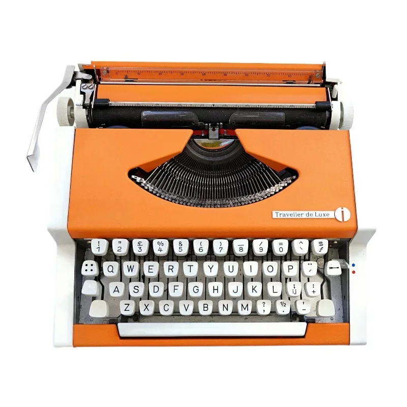 Máquina de escribir mecánica Vintage alemana, colección antigua tipo inglés Olympia Retro