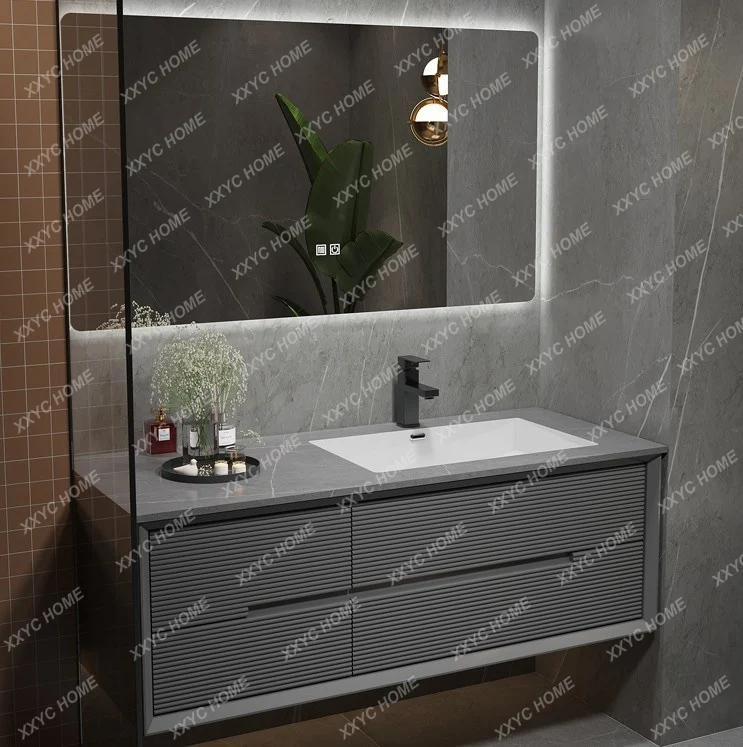 

Тумба для ванной DD Light Luxury с интегрированной бесшовной керамической раковиной из каменной плиты и унитазом-компактом