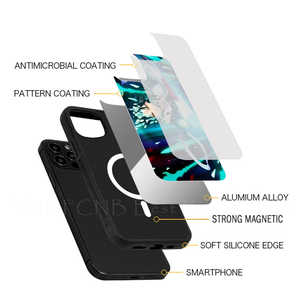 Xiao Genshin Impact Phone Case Strong Magnetic For IPhone 15 14 13 Pro Max Alex Mirror For Magsafe Wireless Charging Cover image 5