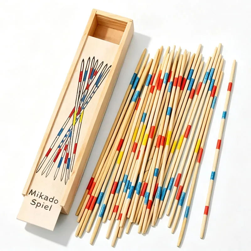 Traditional Wooden Box Board Games Pick‑Up Sticks Domino Tiles Educational Logic Puzzle Boxes Toys For Family Party Travel Fun view 5