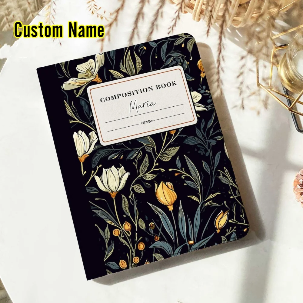 Custom Name Flower Composition Book iPad Case for Apple iPad 9.7