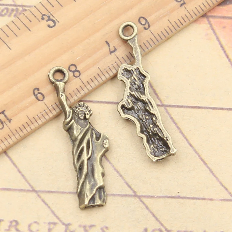 20pcs Charms Statue Of Liberty New York 34x10mm Tibetan Silver Color Pendants Antique Jewelry Making DIY Handmade Craft Pendant