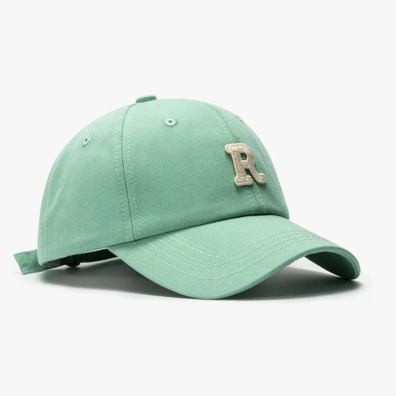Vintage-Inspired Adjustable Baseball Cap with Embroidered R Letter,Perfect for Golf & Casual Wear